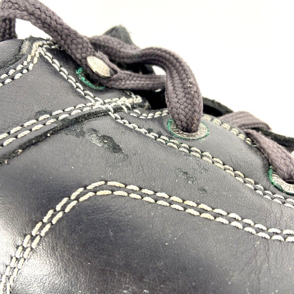 VTG Dickies Leather Lug Sole Shoes Black Womens Size 7 Genuine Grunge Speed Lace - Picture 7 of 16